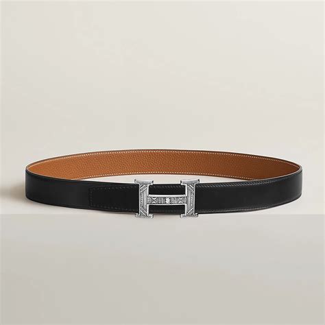 H Touareg belt buckle & Leather strap 32 mm 